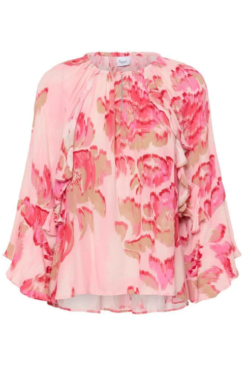Saint Tropez Pollyana Blouse In Poppy Shaded Flower