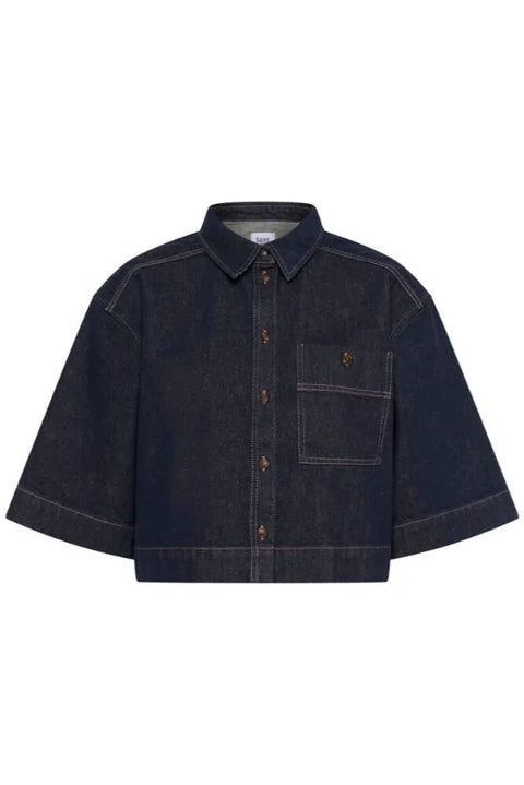 Saint Tropez Posey Shirt In Dark Blue Denim