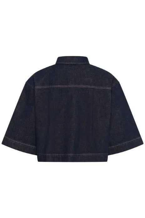 Saint Tropez Posey Shirt In Dark Blue Denim