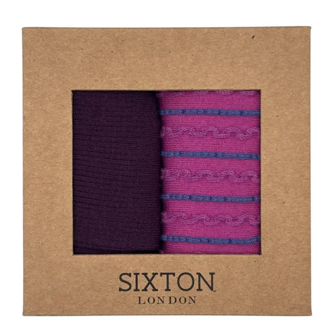 Sixton London Purple Barcelona & Lyon Sock Box Duo