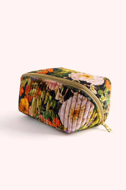 Powder QMB1 Quilted Make Up Bag - Midnight Posy