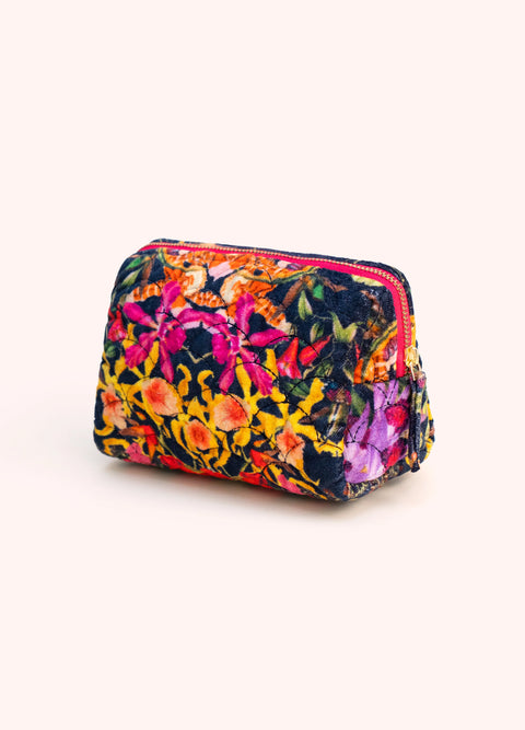 Powder QVB10 Botanical Kaleid Quilted Velvet Vanity Bag