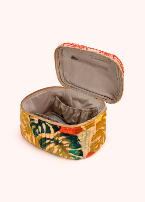 Powder QVC2 Quilted Velvet Vanity Case - Exotic Leaves