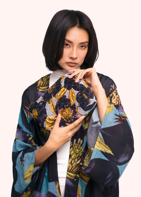 Powder QWB12 Hellebore Quilted Velvet Washbag