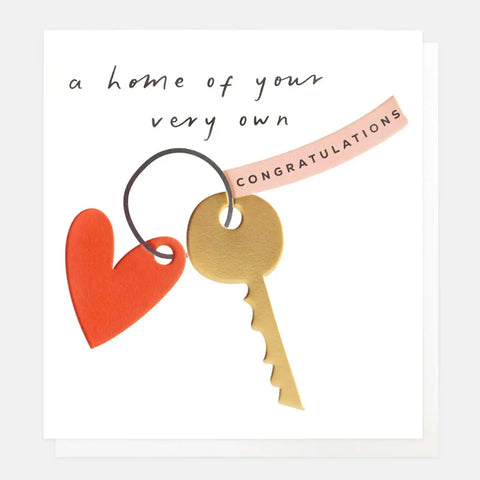 Caroline Gardner Gifts RAN015 A Home Of Your Very Own Key With Heart Keyring