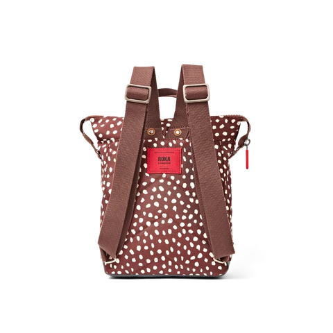Roka London Bantry Backpack In Brown Dot Canvas