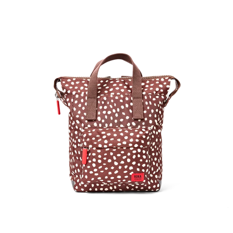 Roka London Bantry Backpack In Brown Dot Canvas