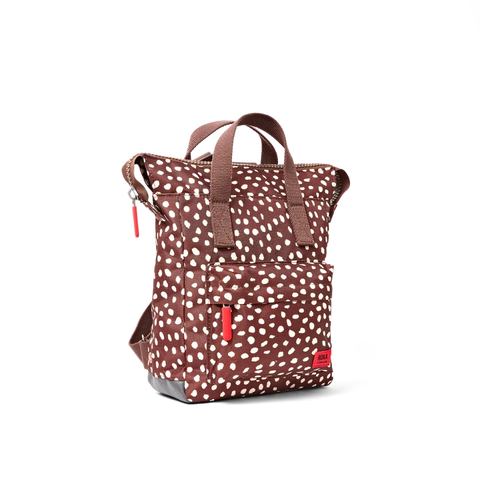 Roka London Bantry Backpack In Brown Dot Canvas