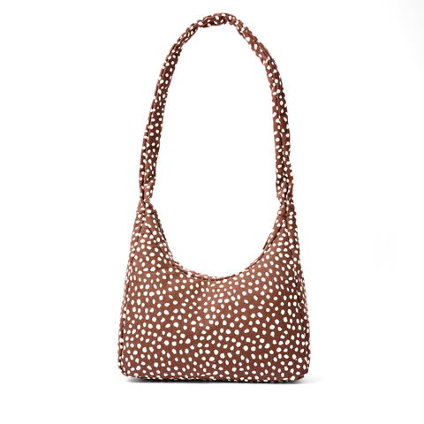 Roka London Hoxton Shoulder Bag In Brown Spot Cotton Camvas