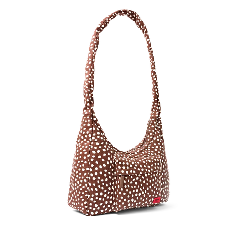 Roka London Hoxton Shoulder Bag In Brown Spot Cotton Camvas