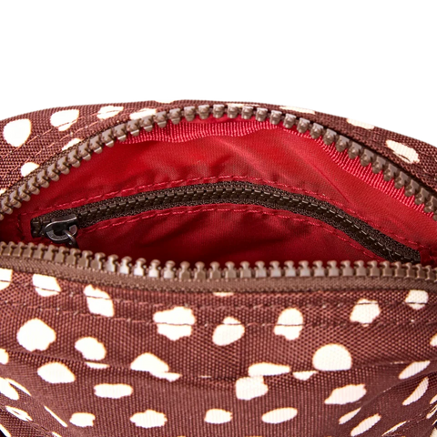 Roka London Bond Crossbody Bag In Brown Dot Canvas