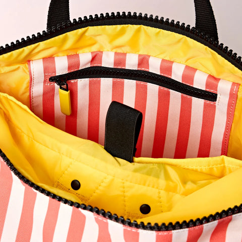 Roka London Canfield Small Backpack In Coral Stripe