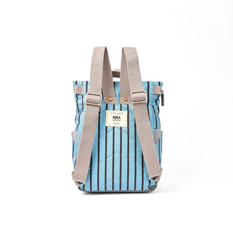 Roka London Canfield Small Backpack In Blue Stripe Canvas