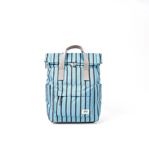 Roka London Canfield Small Backpack In Blue Stripe Canvas