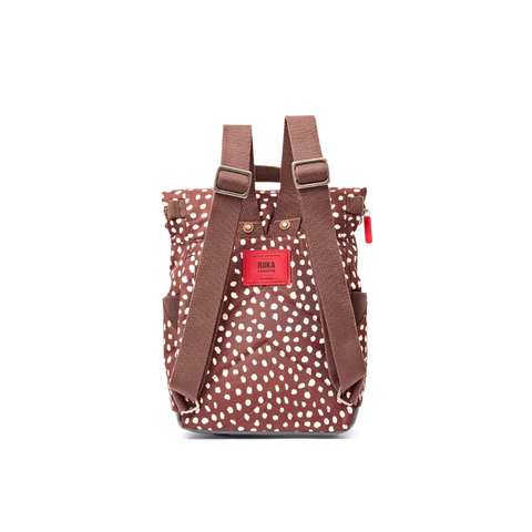 Roka London Canfield Backpack In Brown Dot Canvas