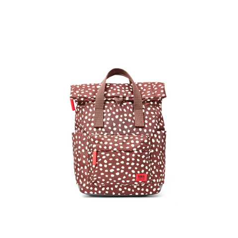 Roka London Canfield Backpack In Brown Dot Canvas
