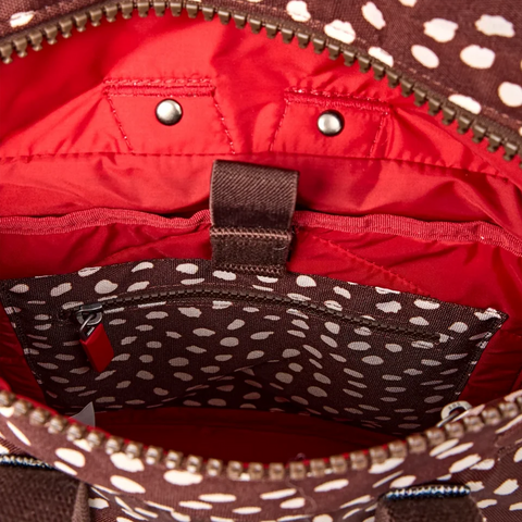 Roka London Canfield Backpack In Brown Dot Canvas