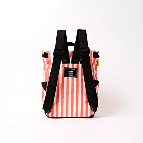 Roka London Canfield Small Backpack In Coral Stripe