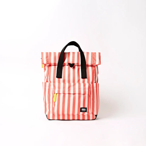 Roka London Canfield Small Backpack In Coral Stripe