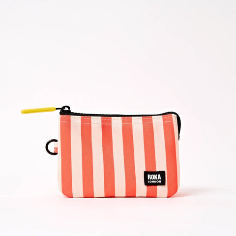 Roka London Carnaby Small Wallet In Coral Stripe