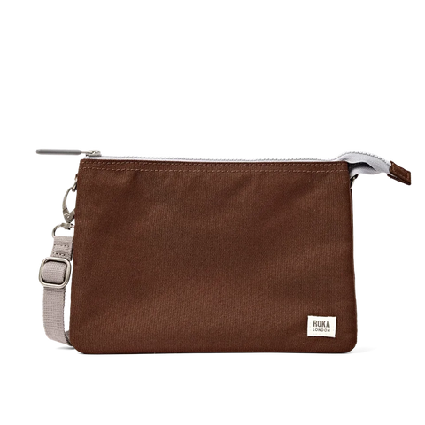 Roka London Carnaby Crossbody In Chocolate Canvas