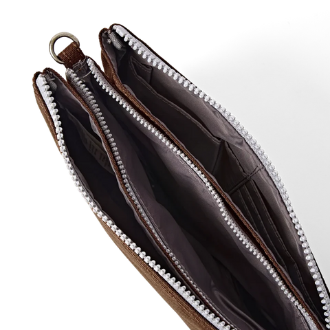 Roka London Carnaby Crossbody In Chocolate Canvas
