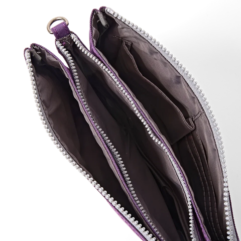 Roka London Carnaby Crossbody In Deep Grape Canvas