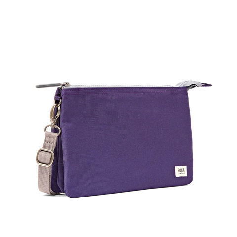 Roka London Carnaby Crossbody In Deep Grape Canvas