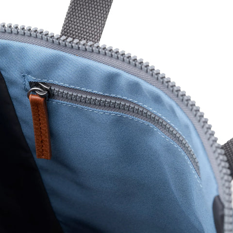 Roka London Finchley A Small Retro Blue Recycled Canvas