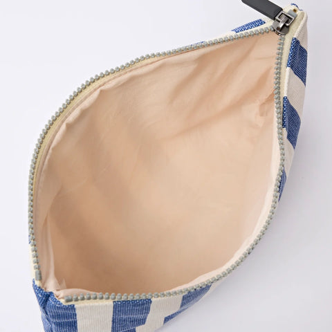 Roka London Maida Vale Medium Pouch In Denim Stripe