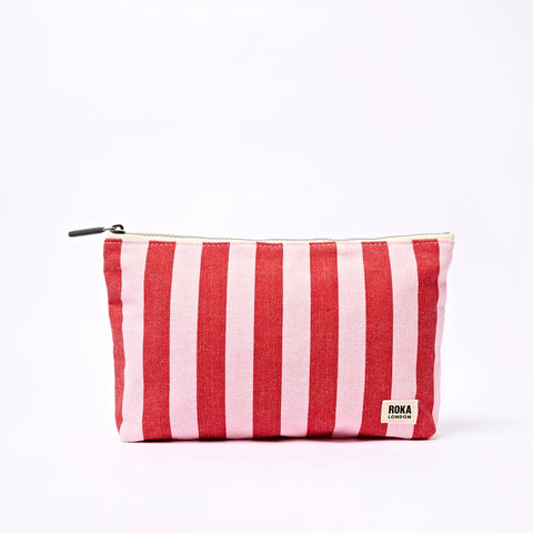 Roka London Maida Vale Medium Pouch In Strawberry Stripe