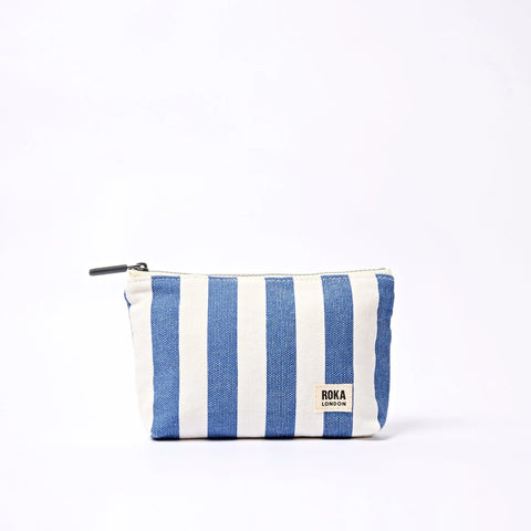 Roka London Maida Vale Small Pouch In Denim Stripe