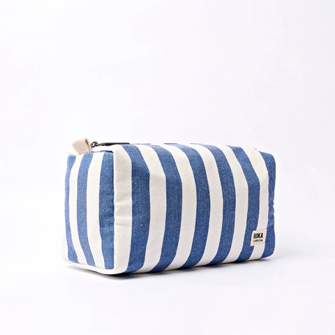 Roka London Mayfair Wash Bag In Denim Stripe