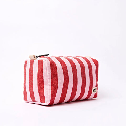 Roka London Mayfair Wash Bag In Strawberry Stripe