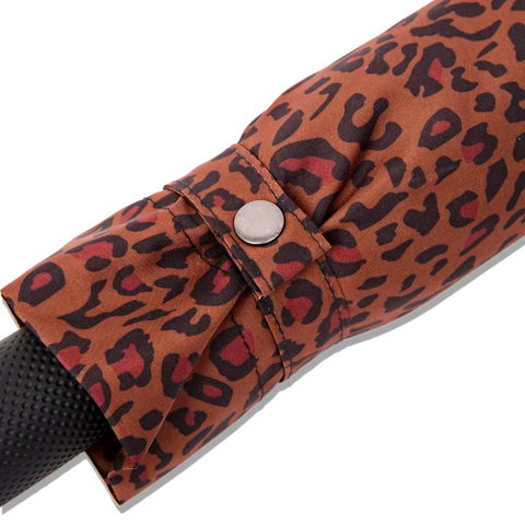 Roka London Waterloo Umbrella In Brown Mini Leopard