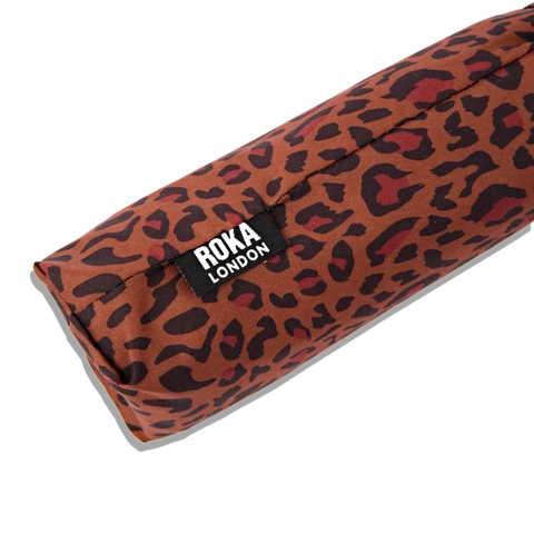 Roka London Waterloo Umbrella In Brown Mini Leopard