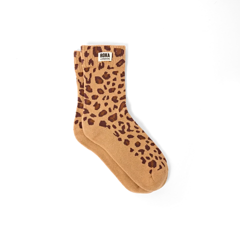 Roka London Wimbledon Socks In Leopard Sand
