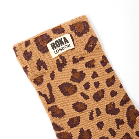 Roka London Wimbledon Socks In Leopard Sand