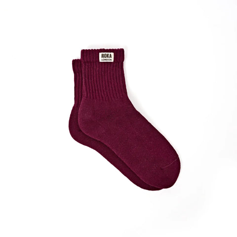 Roka London Windsor Crew Socks In Plum