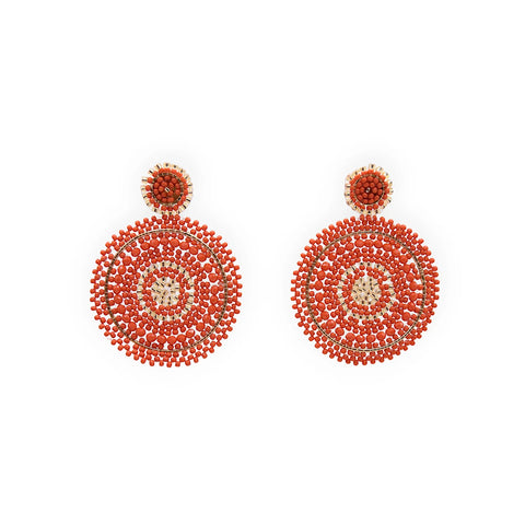 Narratives NLA618 Rust Mix Beaded Circle Drop Earrings