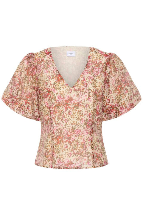 Saint Tropez Rainie Blouse In Ballerina Brushed Blooms