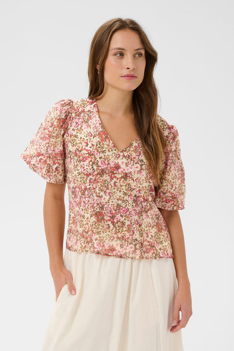 Saint Tropez Rainie Blouse In Ballerina Brushed Blooms