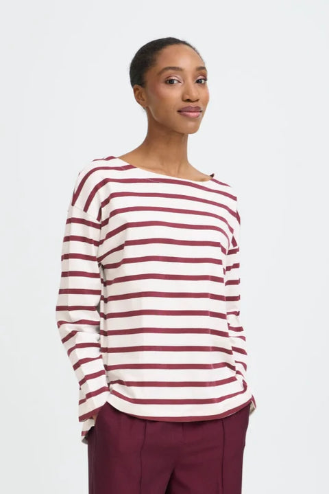 B Young Ramsi Pullover In Fig Stripe