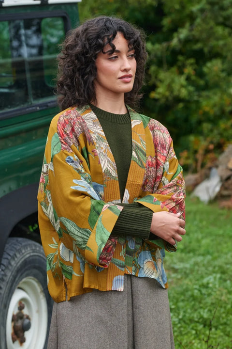 One Hundred Stars Rhodoleia Gold Kimono
