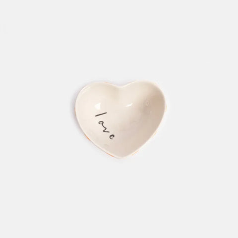 Caroline Gardner Gifts Love Pink/Orange Check Heart Shape Trinket Bowl SHB102