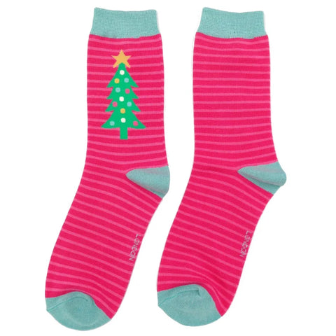 Miss Sparrow SKS411 Festive Trees Hot Pink