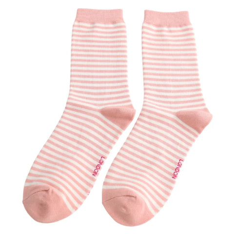 Miss Sparrow SKS543 Simple Stripes Socks Dusky Pink