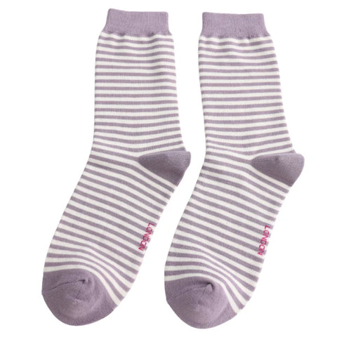 Miss Sparrow SKS543 Simple Stripes Socks Lavender