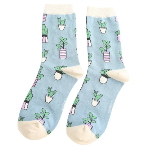 Miss Sparrow SKS544 Small Succulents Socks Blue