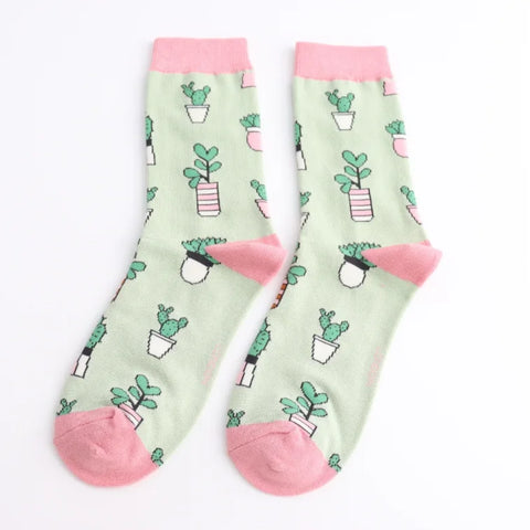 Miss Sparrow SKS544 Small Succulents Socks Mint